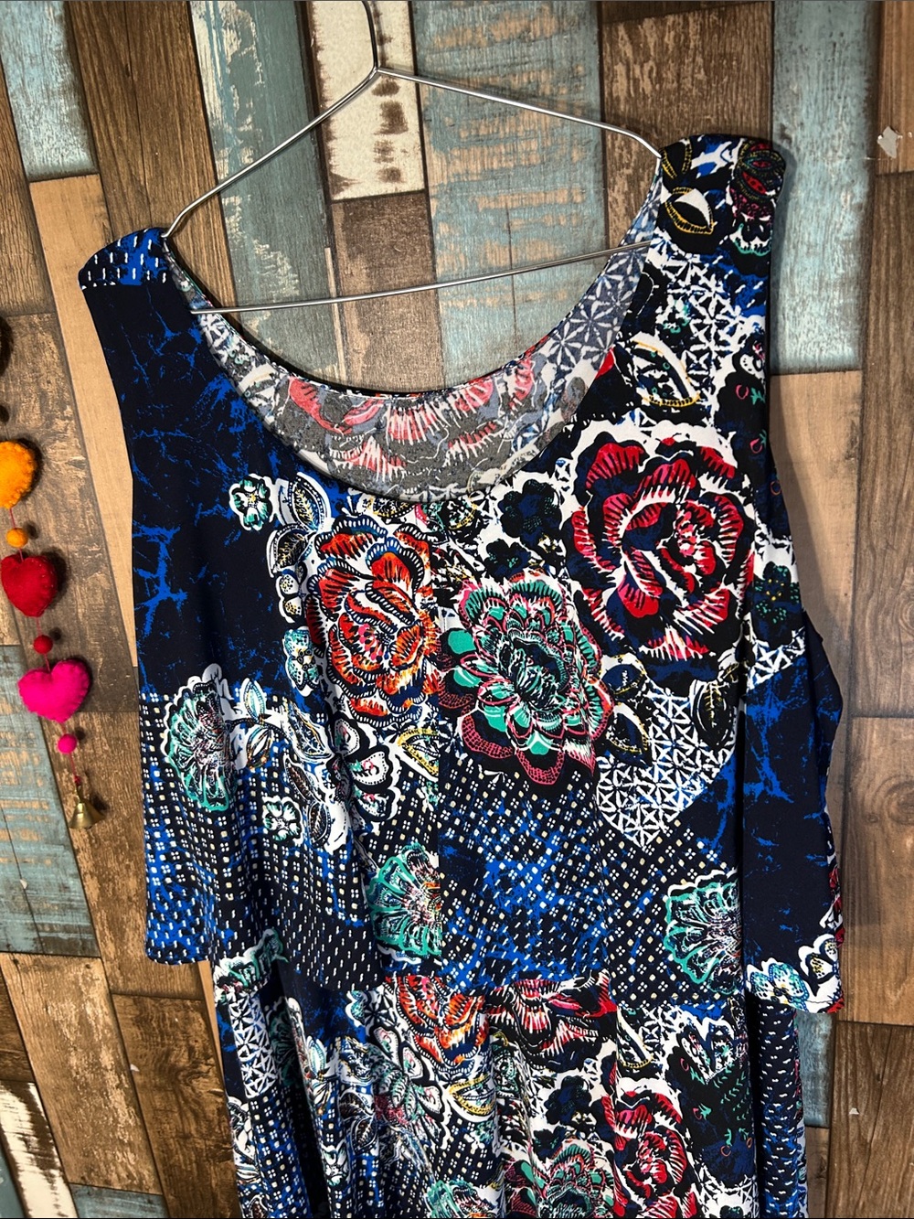 Rafaella Navy Floral & Multicolor Print Midi Dress - Picture 16 of 16